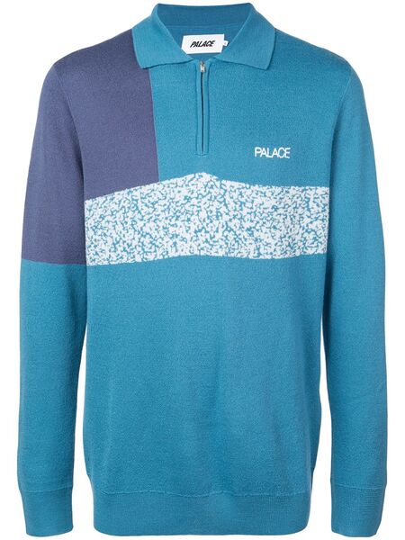  Palace Blocker Half-zip Jumper - Blue 