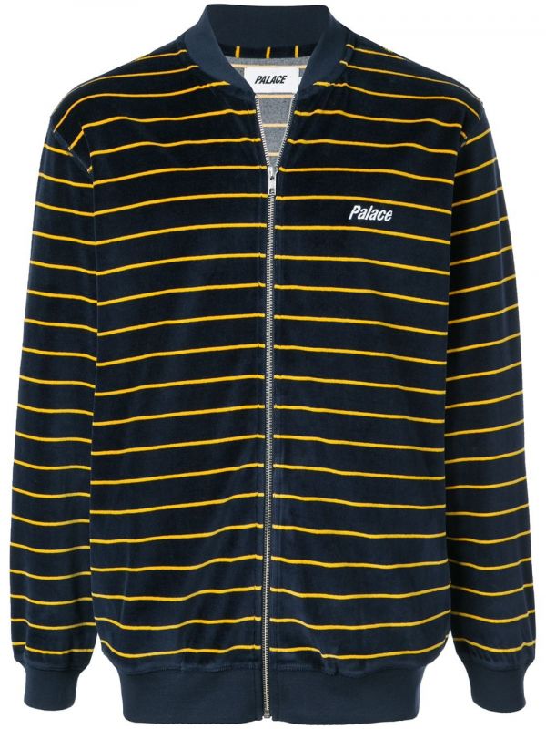  Palace Velour Bomber Jacket - Blue 