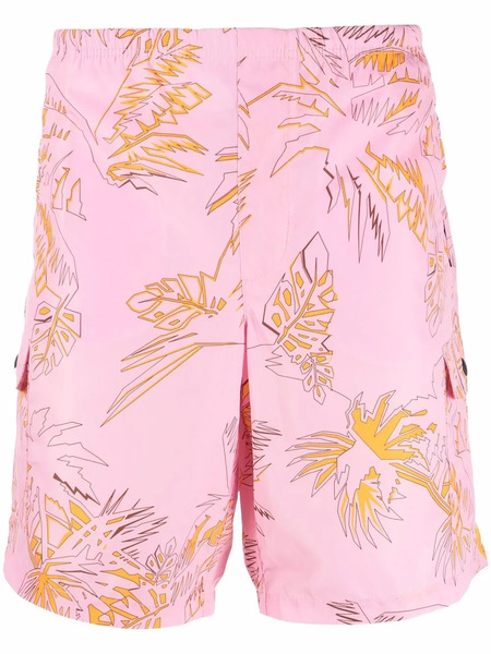  Palm Angels Abstract Palms Swim Shorts - Pink 
