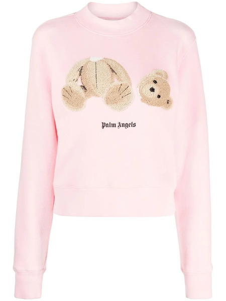  Palm Angels Bear-print Organic Cotton Sweatshirt - Pink 