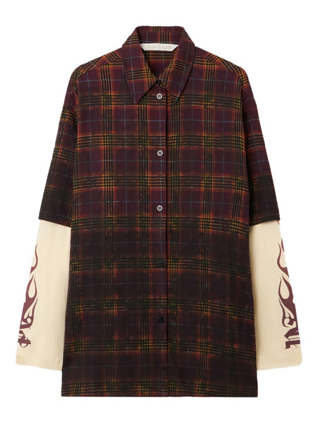  Palm Angels Check-flames Shirt - Red 