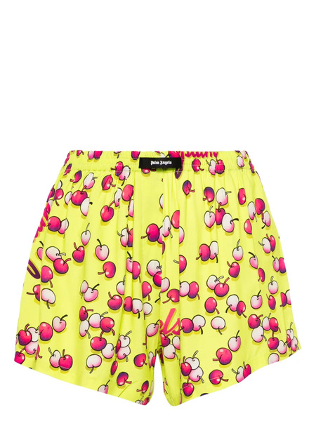 Palm Angels Cherries-print Boxer Shorts - Yellow 
