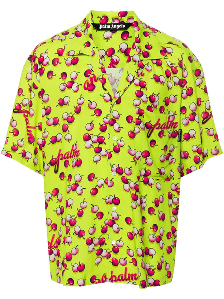  Palm Angels Cherry-print Shirt - Yellow 
