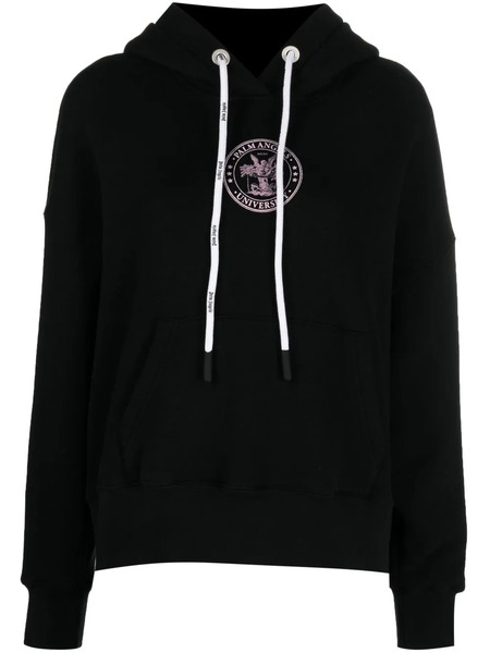  Palm Angels College Logo-print Hoodie - Black 