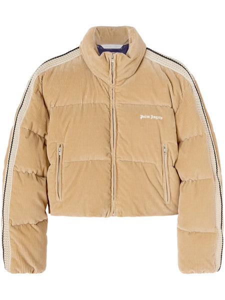  Palm Angels Corduroy Cropped Puffer Jacket - Neutrals 