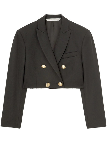  Palm Angels Cropped Double-breasted Blazer - Black 