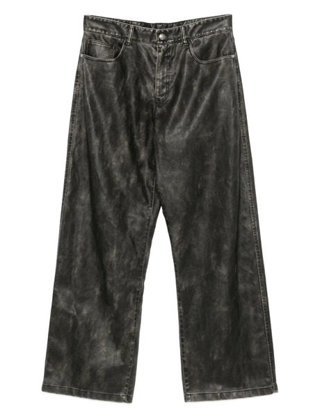  Palm Angels Curved Logo Coated Trousers - Grey 