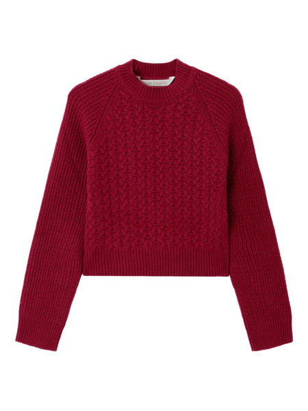  Palm Angels Curved-logo Ribbed-panel Sweater - Red 
