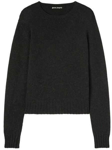  Palm Angels Curved-logo Wool Sweater - Grey 