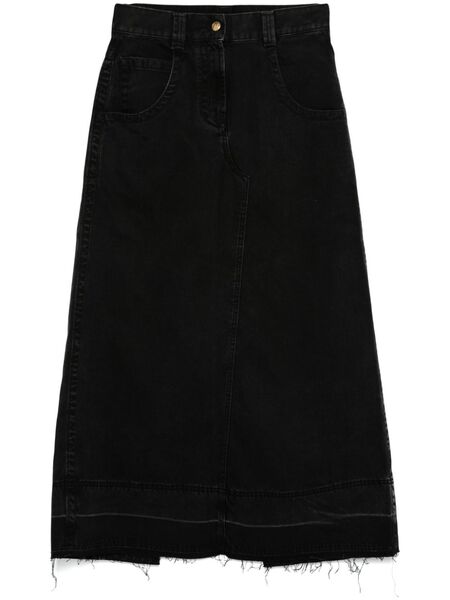  Palm Angels Denim Maxi Skirt - Black 