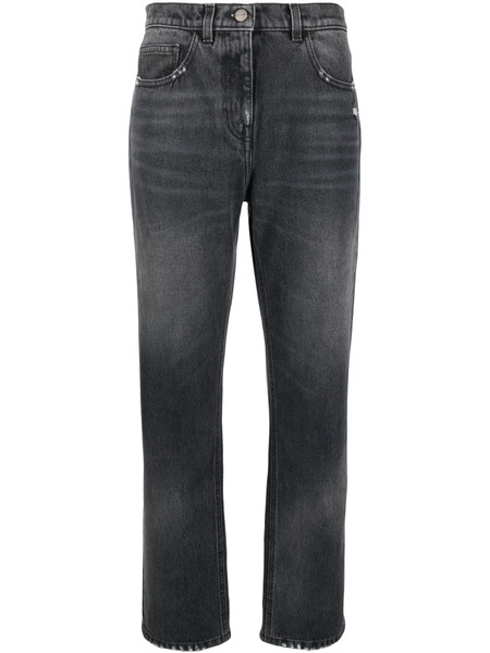  Palm Angels Distressed Straight-leg Jeans - Grey 
