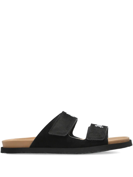  Palm Angels Double-strap Logo Sandals - Black 
