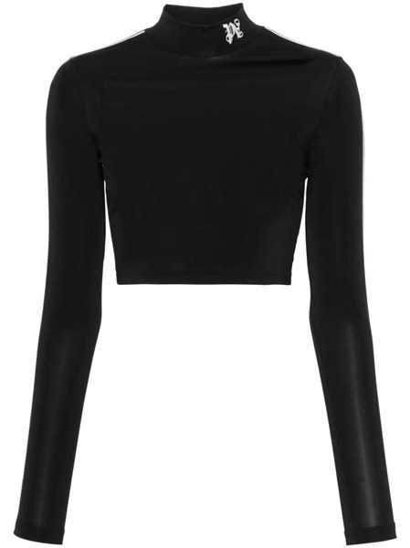 Palm Angels Embroidered-logo Cropped Top - Black 