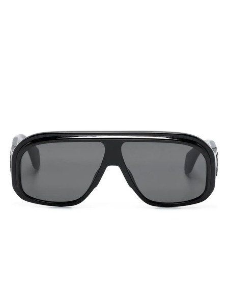  Palm Angels Eyewear Logo-embossed Pilot-frame Sunglasses - Black 