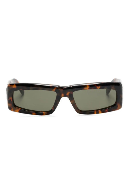  Palm Angels Eyewear Yreka Rectangle-frame Sunglasses - Brown 