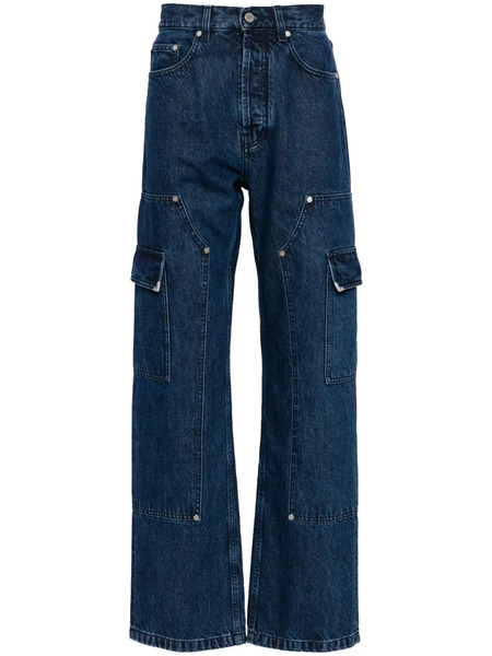  Palm Angels Frame Straight-leg Cargo Jeans - Blue 