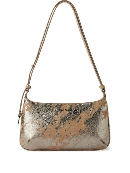  Palm Angels Giorgina Wrinkled Leather Shoulder Bag - Silver 