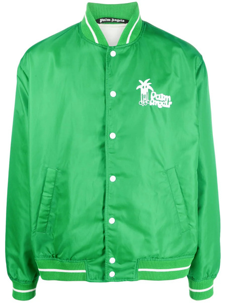  Palm Angels Graphic-print Bomber Jacket - Green 