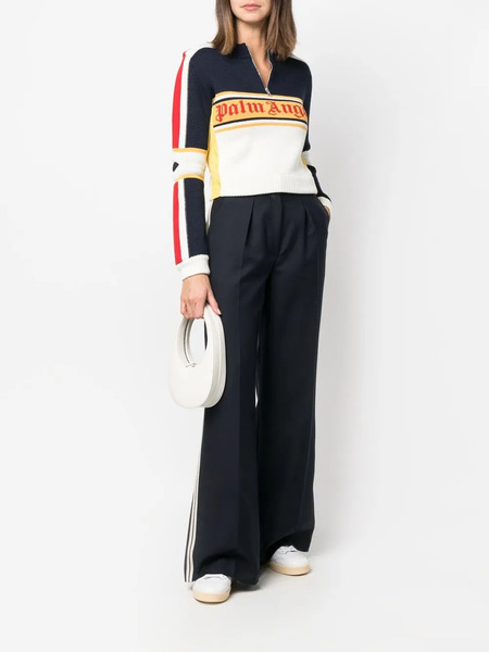  Palm Angels High-waisted Wide-leg Trousers - Blue 