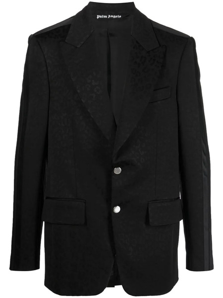  Palm Angels Jacquard Single-breasted Blazer - Black 
