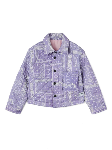  Palm Angels Kids Astro Paisley Padded Jacket - Purple 