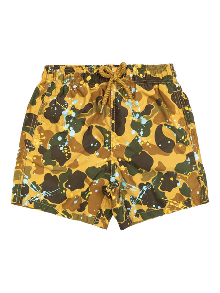  Palm Angels Kids Camouflage-pattern Swim Shorts - Neutrals 