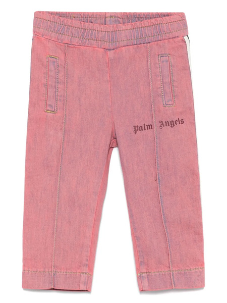  Palm Angels Kids Chambray Track Pants - Pink 