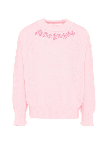  Palm Angels Kids Crew-neck Sweater - Pink 