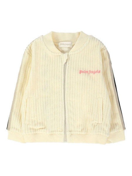  Palm Angels Kids Embroidered-logo Bomber Jacket - Yellow 