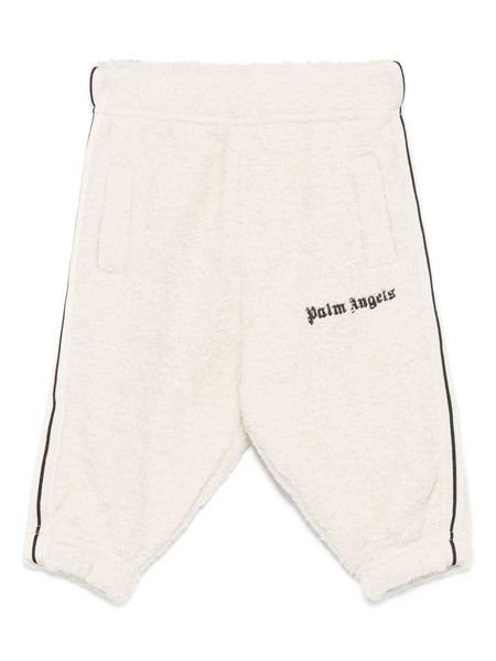  Palm Angels Kids Embroidered-side Stripe Trousers - Neutrals 