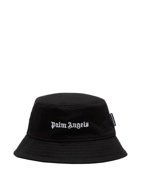  Palm Angels Kids Logo-embroidered Bucket Hat - Black 