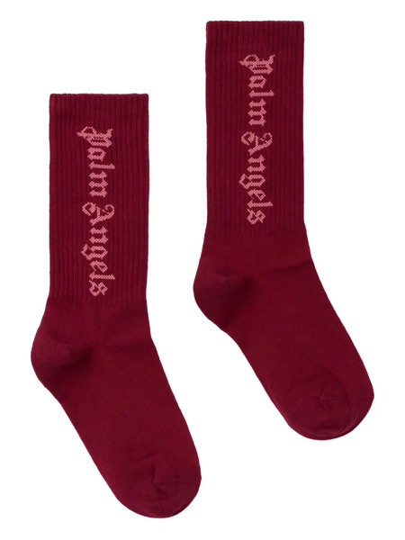  Palm Angels Kids Logo-embroidered Socks 
