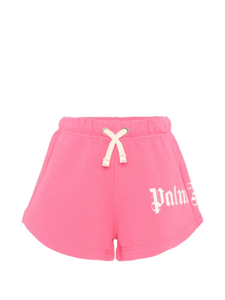  Palm Angels Kids Logo-print Drawstring Shorts - Pink 