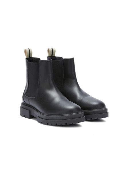  Palm Angels Kids Logo-print Leather Chelsea Boots - Black 