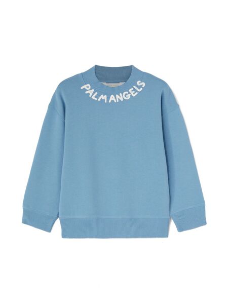  Palm Angels Kids Logo-print Sweatshirt - Blue 