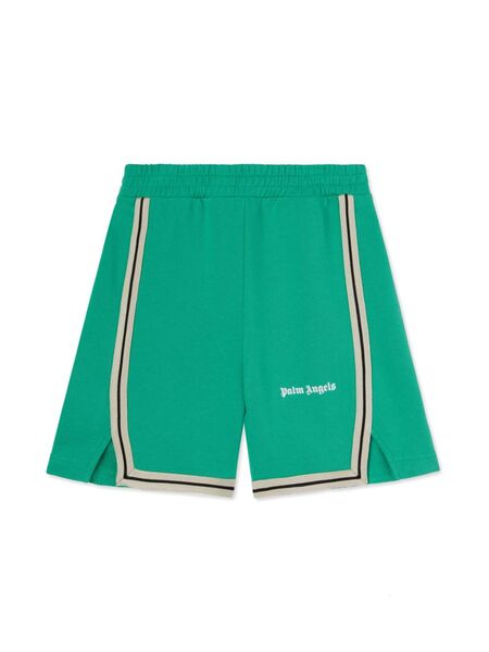  Palm Angels Kids Logo Shorts - Green 