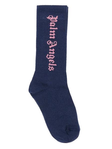  Palm Angels Kids Logo Socks - Blue 