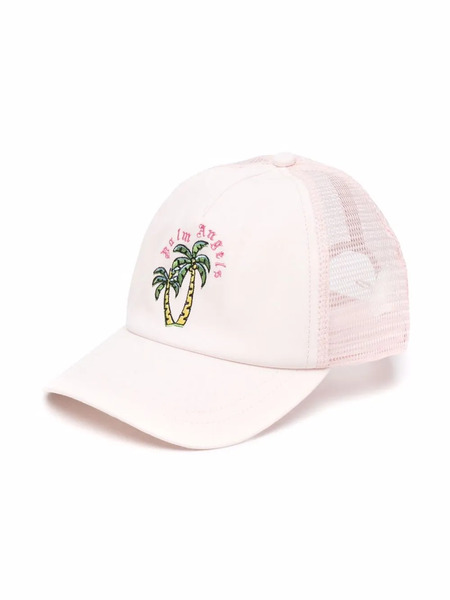  Palm Angels Kids Palm Tree Logo-embroidered Cap - Pink 