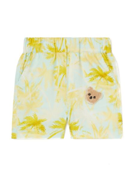  Palm Angels Kids Palm Tree-print Shorts - Yellow 