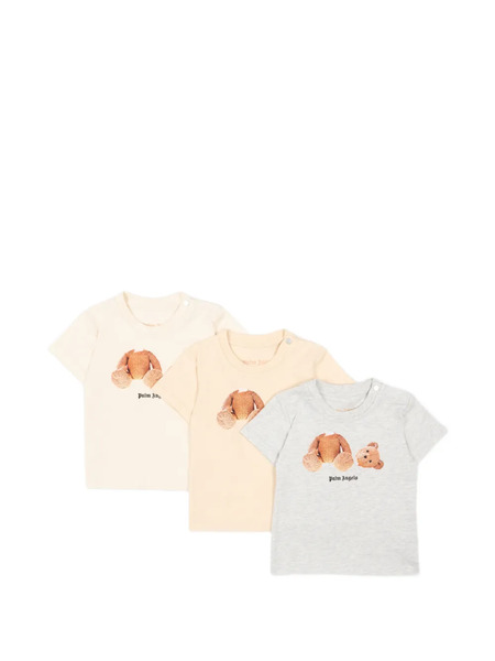  Palm Angels Kids Printed Short-sleeve T-shirt (set Of Three) - Neutrals 