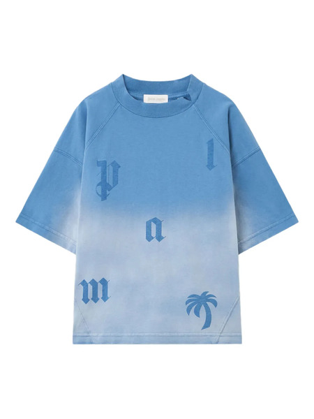  Palm Angels Kids Raglan Sleeve Gradient T-shirt - Blue 