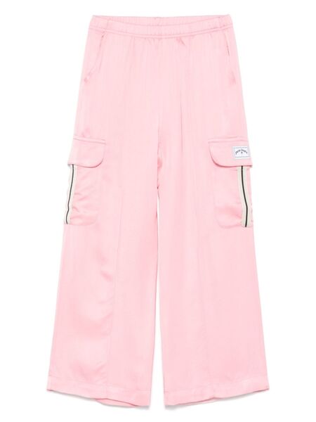  Palm Angels Kids Satin Cargo Pants - Pink 