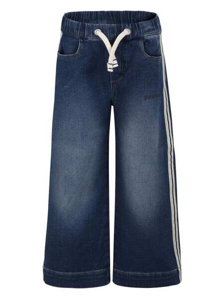  Palm Angels Kids Stripe-trimmed Jeans - Blue 