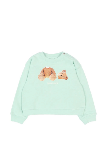  Palm Angels Kids Teddy-print Sweatshirt - Green 
