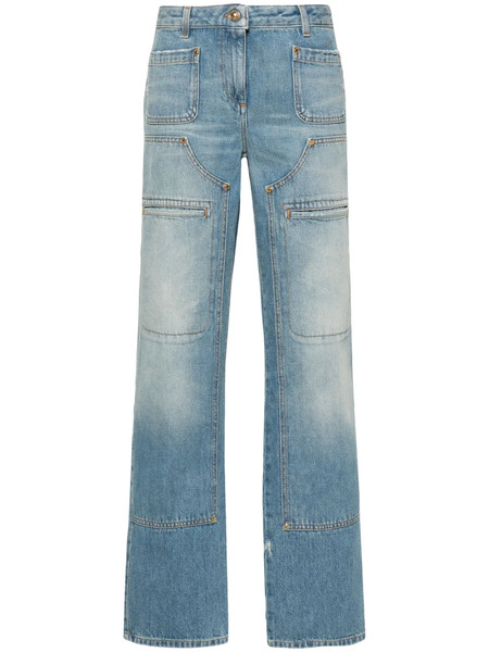  Palm Angels Knee-panel Mid-rise Straight Jeans - Blue 