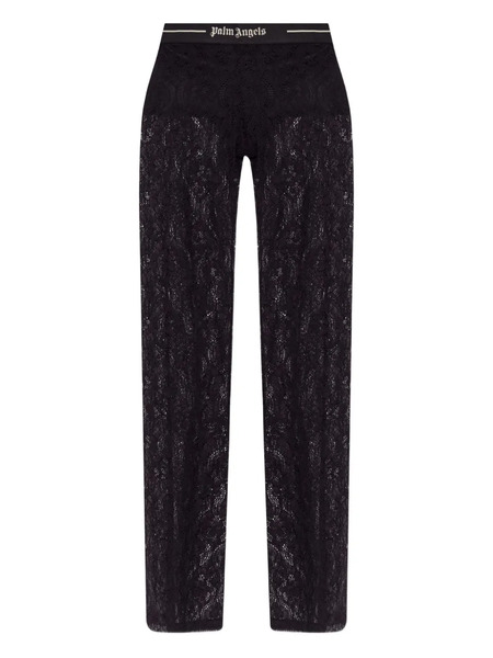  Palm Angels Lace-floral Trousers - Black 