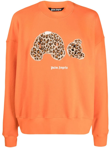  Palm Angels Leopard Teddy Sweatshirt - Orange 