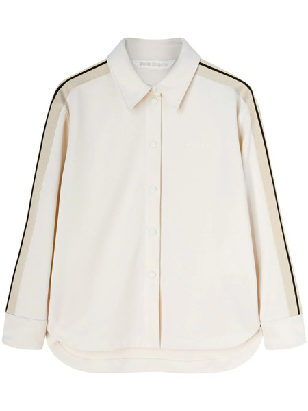  Palm Angels Logo-embroidered Track Shirt - White 