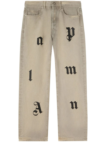  Palm Angels Logo-patch Loose Jeans - Grey 