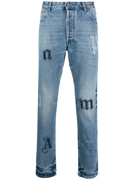  Palm Angels Logo-patch Straight Jeans - Blue 
